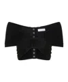 Rabanne Off-shoulder Draped Top In Black