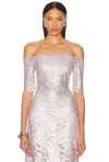 Rabanne Pink Lace Top With Lurex Detailing
