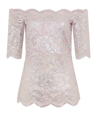 RABANNE PACO RABANNE SCALLOPED EDGE LACE TOP