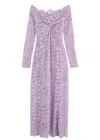 Rabanne Lace Off-the-shoulder Dress In Lilac