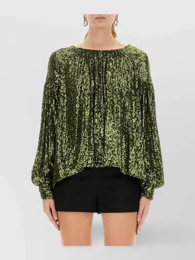 RABANNE OFF-THE-SHOULDER SEQUIN EMBELLISHED TOP