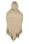 Rabanne Off The Shoulder Top Tops Beige In Neutral