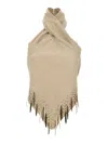 Rabanne Off The Shoulder Top Tops Beige In Neutral