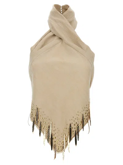 Rabanne Off The Shoulder Top Tops Beige In Neutral