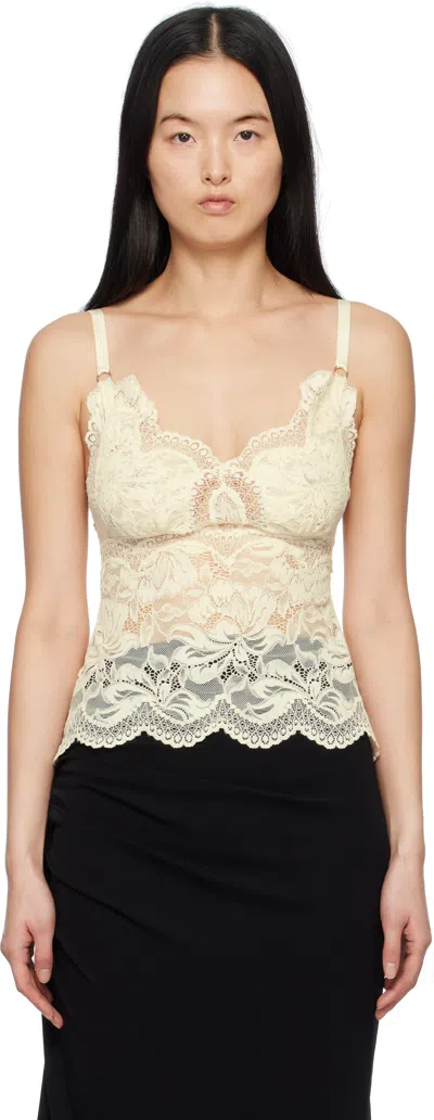 Rabanne Off-white Lace Camisole In P105 Ivory