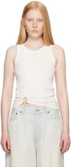Rabanne Signature Piercing Ribbed Tank Top In White