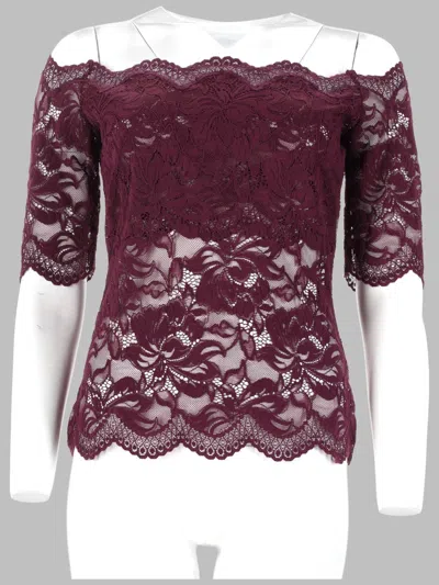 Rabanne Off-shoulder Stretch Polyamide Blouse In Burgundy