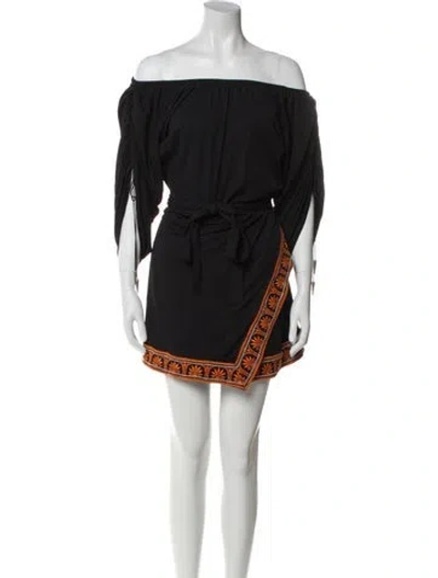 Pre-owned Rabanne Off-the-shoulder Mini Dress In Black