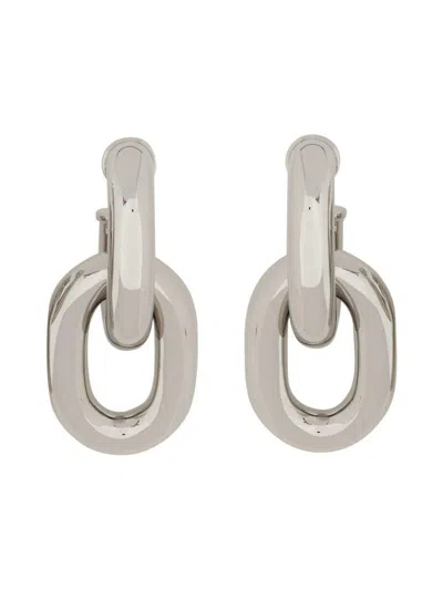 Rabanne Orecchini Doppio Cerchio Xl Link In Metallic