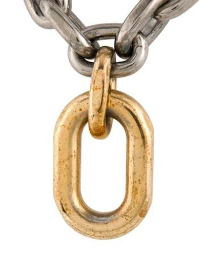 Pre-owned Rabanne Oro E Argento Chain Link Necklace, 19.25" In Multi