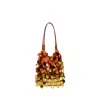 Rabanne Oversized Sequin Purse -  - Polyester - Gold In Orange