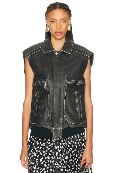 Rabanne Oversized Sleeveless Jacket In Black