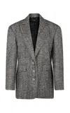Rabanne Oversized Wool-blend Balzer In Black,white