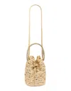 Rabanne Beige Shoulder Bag With Removable Shoulder Strap In Raphia Woman In Brown