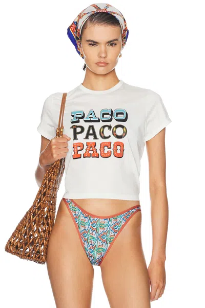Rabanne Paco Graphic Tee In White