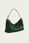 Rabanne Paco Leather Bag In Dark Green