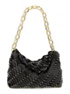 Rabanne Paco Leather Shoulder Bag In Black