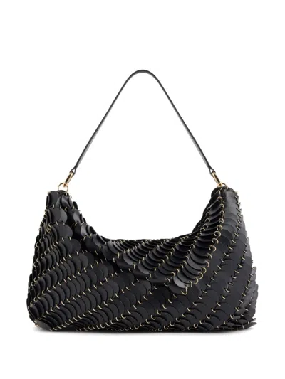 Rabanne Paco Leather Shoulder Bag In Black