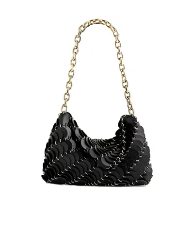 Rabanne Paco Leather Shoulder Bag In Black