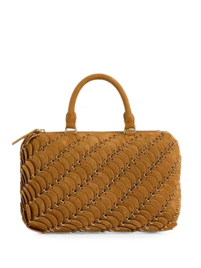 Rabanne Paco Leather Shoulder Bag In Brown