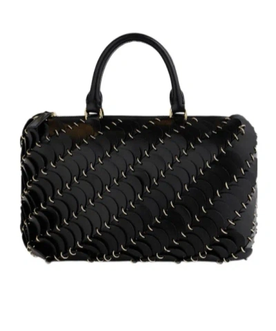 Rabanne Paco Leather Tote Bag In Black