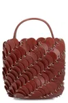 Rabanne Small Scalloped Leather Bucket Bag