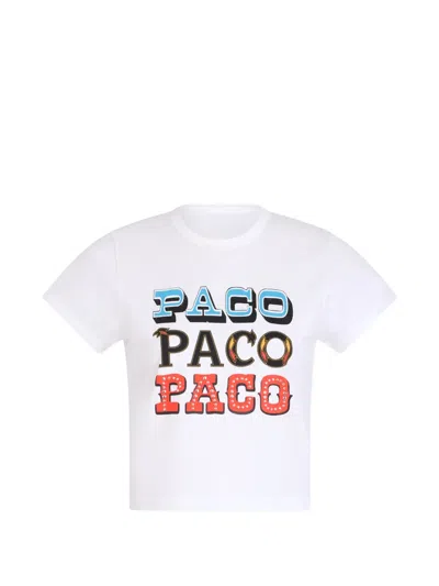 Rabanne Paco Printed T-shirt In White