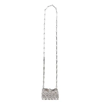 Rabanne Paco  1969 Micro Shoulder Bag In Silver