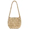 Rabanne Paco  1969 Moon Pearl Embellished Shoulder Bag In Gold Tone