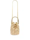 Rabanne Beige Shoulder Bag With Removable Shoulder Strap In Raphia Woman