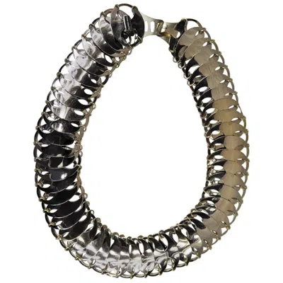 Pre-owned Rabanne Paco  1970s Metallic Disc Belt With Hook Closure, 86 Cm In Black