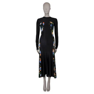 Pre-owned Rabanne Paco  Black 2024 Floral Paneled Jersey Maxi Dress 36 Xs