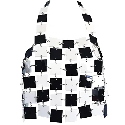 Pre-owned Rabanne Paco  Black And White Acrylic Vintage Halter Crop Top, 1960s