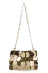 Rabanne Gold Maxi Sequins Nano Shoulder Bag