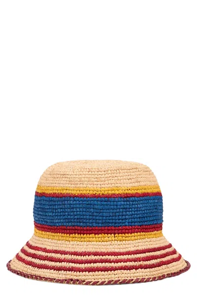 Rabanne Multicolor Stripes Bucket Hat In Yellow