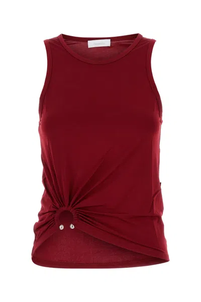 Rabanne Stretch Viscose Top Metal Embellishments In Red