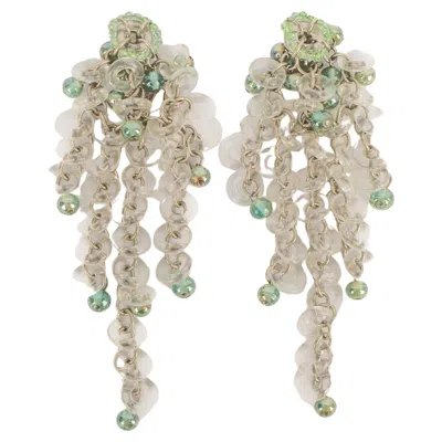 Pre-owned Rabanne Paco  Clip-on Earrings With Pearls And Transparent Rings In Multi