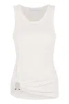 Rabanne Ring-detail Cotton-blend Jersey Tank Top