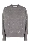 Rabanne Glass Crystal-embellished Jumper In Gray
