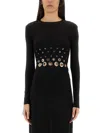 Rabanne Embellished Solid Jersey Second Skin Top