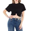 Rabanne Paco  Crop Top With Ring Piercing In Black