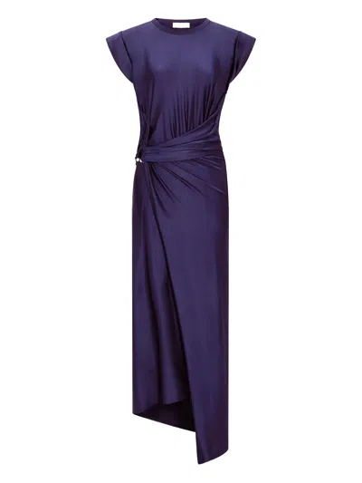 Rabanne Paco  Deep Navy Viscose Elastane Dress In Purple