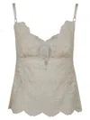 Rabanne Lace Camisole Top Scalloped Hem In Neutrals