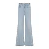 Rabanne Flared High-waisted Blue Denim Jeans In Blue