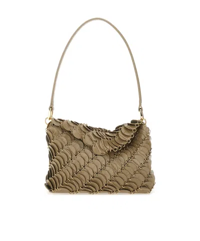 Rabanne Paco  Disc Embellished Shoulder Bag In Brown