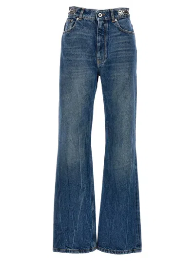 Rabanne Paco  Disc High Waisted Flared Jeans In Blue