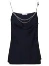 Rabanne Blue Satin Tank Top In Blue