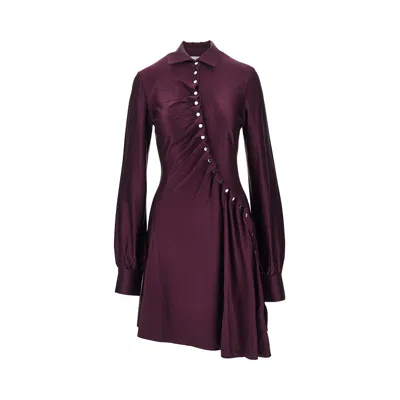 Rabanne Paco  Draped Jersey Mini Dress In Purple