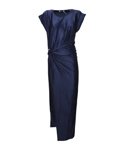 Rabanne Paco  Draped Midi Dress In Blue