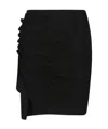 Rabanne Ruched-detail Asymmetric Miniskirt In Black